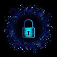 Modern Cybersecurity Technology Background with padlock vector