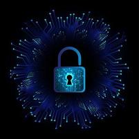 Modern Cybersecurity Technology Background with padlock vector