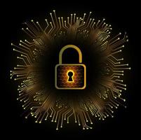 Modern Cybersecurity Technology Background with padlock vector