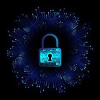 Modern Cybersecurity Technology Background with padlock vector