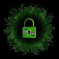 Modern Cybersecurity Technology Background with padlock vector