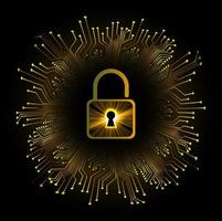 Modern Cybersecurity Technology Background with padlock vector