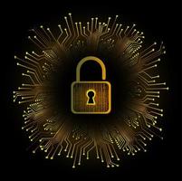 Modern Cybersecurity Technology Background with padlock vector