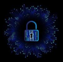 Modern Cybersecurity Technology Background with padlock vector