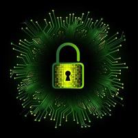 Modern Cybersecurity Technology Background with padlock vector