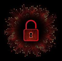 Modern Cybersecurity Technology Background with padlock vector