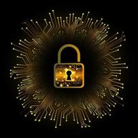 Modern Cybersecurity Technology Background with padlock vector