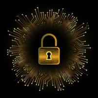 Modern Cybersecurity Technology Background with padlock vector