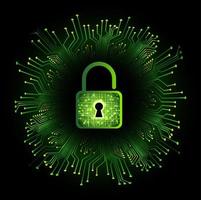 Modern Cybersecurity Technology Background with padlock vector