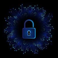 Modern Cybersecurity Technology Background with padlock vector