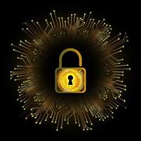 Modern Cybersecurity Technology Background with padlock vector