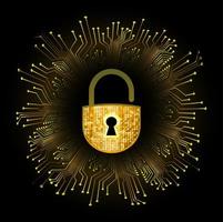 Modern Cybersecurity Technology Background with padlock vector