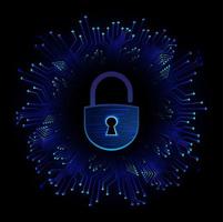 Modern Cybersecurity Technology Background with padlock vector