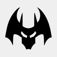 black and white bat logo design vector