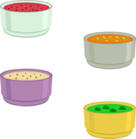 varios cuencos de sopa de cerámica png