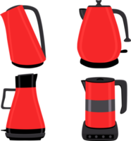 Set of beautiful electric kettles for liquid png