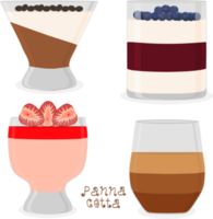 verschiedene Süss lecker Panna Cotta png