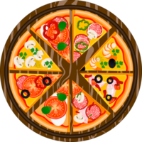 varias pizzas dulces y sabrosas png