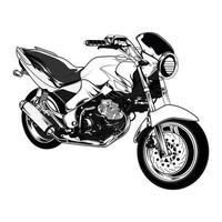 Detailed hand drawn a motorbike logo. Vector art