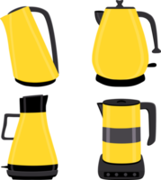 Set of beautiful electric kettles for liquid png