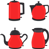 Set of beautiful electric kettles for liquid png