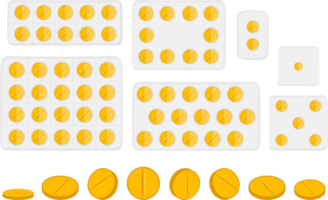 big colored set different types of pills png