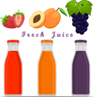 Sweet tasty natural eco product juice in bottle png