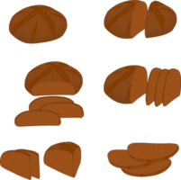 Various sweet tasty baked bread png