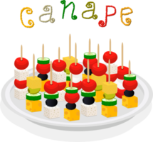 Various sweet tasty canape png