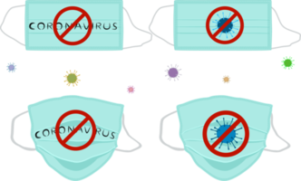 verschiedene Atemschutzmasken zur Vorbeugung von Coronavirus png