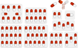 gran conjunto de colores diferentes tipos de pastillas png