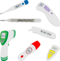 gros ensemble différent les types de thermomètres pour hôpital png