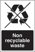 Recycling Waste Management Trash Bin Label Sticker Sign Non recyclable waste vector