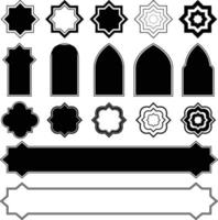 set of ramadan graphic element vector