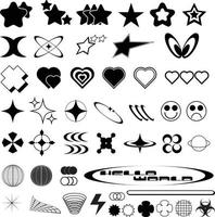 y2k shape graphic element pack vector