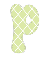 Cute Green Alphabet png