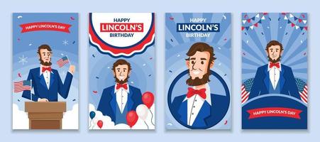 Abraham Lincoln Birthday Social Media Story vector