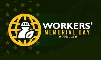 Workers Memorial Day. April 28. Template for background, banner, card, poster vector