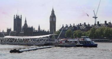 Sunny day by the Thames River in London video