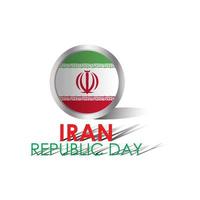 Iran national day banner with its name in Persian calligraphy. Iranian flag colors theme white background with geometric abstract vector