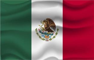 bandera mexico ola 3d ralista bandera vector