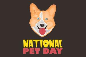 National Pet Day card or background. vector illustration.