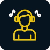 Listening Music Vector Icon Design