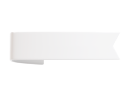 White ribbon banner 3d render illustration - simple text tag or label for sale and promotion message. png