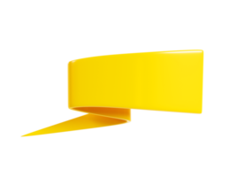 Ribbon banner 3d render - yellow sale text box. png