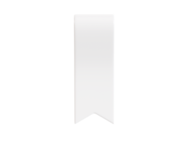 White ribbon banner 3d render illustration - simple text tag or label for sale and promotion message. png