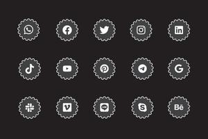 social medios de comunicación íconos haz Facebook instagram gorjeo linkedin y otro logo icono vector