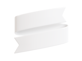 venda fita bandeira 3d render - branco enrolado tecido ou plástico texto caixa para promoção ou parabéns mensagem. png