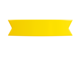 Ribbon text banner 3d render illustration - simple title frame of double yellow tape for sale or promotion message. png