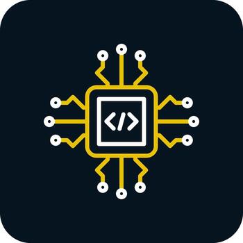 diseño de icono de vector de procesador de código